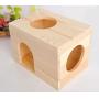 Megawa Pet Chinchilla Hut Hideout Natural Pine Small Animal Hideout for Chinchilla Squirrel Sugar Gliders