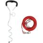 Downtown Pet Supply Premium Steel Spiral Dog Tie - Out Stake with Cable (10ft, 20ft, 30ft)