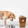 MMM YUMMY Raised dog bowls - Elevated Pet Feeder for Medium and Big Dogs - Made of Eco-Friendly Bamboo with 2 Removable Stainless Steel Food Bowls