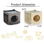 S-Lifeeling Wooden Cat House with Hammock Stackable Collapsible Cat Kity Cube Room Splicing Cat Climbing Combination