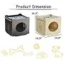 S-Lifeeling Wooden Cat House with Hammock Stackable Collapsible Cat Kity Cube Room Splicing Cat Climbing Combination S-Lifeeling Wooden Cat House with Hammock Stackable Collapsible Cat Kity Cube Room Splicing Cat Climbing Combination
