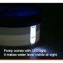 Filtered Pet Fountain Feeder with Removable Food Bowl and Built-In Nightlight Safety Light - Great for Cats and Dogs - Super Quiet Operation - Holds and Filters Up To Three Liters of Water - BPA Free - Blue