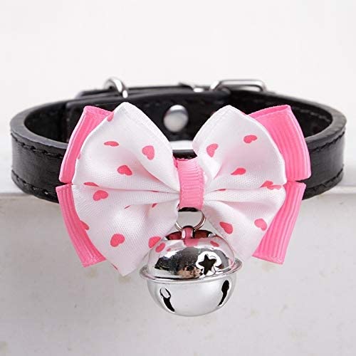 Pet Toys Great 2 PCS Dog Bow Crown Pendant Silent Bells Cat Collar Pet Collar, Size:M(Blue) (Color : Red)