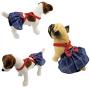 FunnyDogClothes Pack of 2 Dog Skirt Female Diapers with Suspenders for Small and Large Pet 100% Cotton Plaid Tartan Blue Red (XL/XXL Waist 22''- 32'')