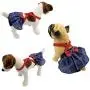 FunnyDogClothes Pack of 2 Dog Skirt Female Diapers with Suspenders for Small and Large Pet 100% Cotton Plaid Tartan Blue Red (XL/XXL Waist 22''- 32'')