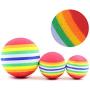 USUASI 3PCS /Set Colorful EVA Rainbow Ball Cat Dog Training Kitten Pet Supplies Bouncy Ball Pet Chihuahua French Bulldog Supplies Pet Rainbow Ball Cat Bubble Toy Balls Dog Ball Colorful Toy Balls