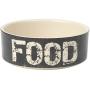 PetRageous 10000 Vintage Stoneware Dog Food Bowl with 2-Cup Capacity 5-Inch Diameter by 2-Inch Tall Great for Small and Medium Sized Dogs and Cats, Black and Natural