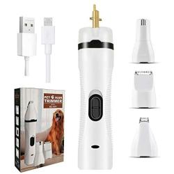 HYTONG Dog Nail Grinder and Dog Clippers,Multi-Function Electric Rechargeable Pet Trimmer Painless Paws Grooming & Smoothing for Small Medium Large Dogs & Cats