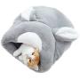 ZARYIEEO Cat Sleeping Bag, Pet Self-Warming Snuggle Sack, Bunny Shaped Cat Sleeping Cave for Small Cats Within 16.5lb, Washable Plush Pet Bed for Indoor Cats Cave Warmer