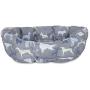 Fringe Studio Cuddler Pet Bed, Medium, Calico Dogs, 28 x 24 x 9 (216002), Blue/Gray