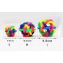 None Pet Cat Dog Toy Colorful Bells Weave The Ball Colorful Ball Twist Ball with Bells Rainbow Ball 3 Sizes