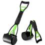 Pet Pooper Scooper, Foldable Pooper Scooper for Dogs with 24 Inch Long Handle, Premium Materials Poop Waste Pick Up Rake with Double Spring, 100% Seal Jaw Claw Bin Great To Grass, Dirt, Gravel Pick Up