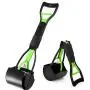 Pet Pooper Scooper, Foldable Pooper Scooper for Dogs with 24 Inch Long Handle, Premium Materials Poop Waste Pick Up Rake with Double Spring, 100% Seal Jaw Claw Bin Great To Grass, Dirt, Gravel Pick Up