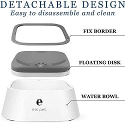 QUXIANG Dog Water Bowl Dog Bowl Slow Water Feeder No-Spill Pet Water Bowl 35oz (1L) Splash Proof Anti Spill Slow Feeder Dish Vehicle Carried Dog Water Bowl for Dogs/Cats/Pets