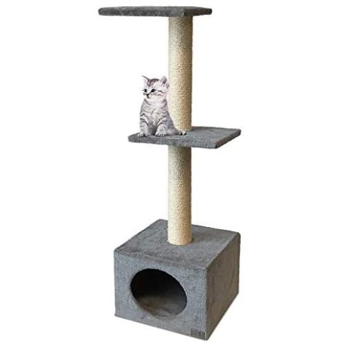 Cloe E Cluzo Two Tiered Cat Tree with Scratching Post