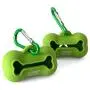Planet Bestie Biodegradable Small Dog Poop Bag Holder, Eco-Friendly Silicone Dog Waste Bag Dispenser with Carabiner Dog Leash − Dog Supplies (Green)