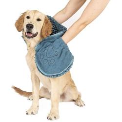 The Original Dirty Dog Shammy Ultra Absorbent Microfiber Quick Drying Towel with Hand Pockets for Wet Dog Handling and Grip is Perfect for Bath, Rain, Beach – Machine Washable