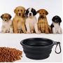 JPs Exchange Collapsible Dog Bowl, Portable and Foldable with Caribiner Clip for Travel (4 Pack)