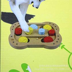 Chenteshangmao Pet Food Bowl Dog Bowl Food Anti-mite Pet Supplies Fun Educational Toys Green Wood Utensils Slow v5