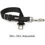 Friends Forever Durable Dog Seatbelt for Carseat, Dog Seat Belt for Vehicle, Tether Attachment to Pet Harness, 20-32 Inches Adjustable Length, Crash Tested Nylon Black, 2-Pack Set