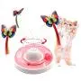 Cat Interactive Toys for Indoor Cats, Automatic Electronic Rotating Butterfly Toy with Roller Tracks Ball, Kitten Exercise Hunting Toy Games for Cats Pet, 2 Butterfly Replacements (Pink) Cat Interactive Toys for Indoor Cats, Automatic Electronic Rotating Butterfly Toy with Roller Tracks Ball, Kitten Exercise Hunting Toy Games for Cats Pet, 2 Butterfly Replacements (Pink)