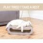 GOHOO PET Cat Scratching Pad Cat Scratcher Cardboard 2-in-1 Corrugated Cat Scratch Lounge Sofa with Ball for Small Cats