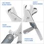By-Heart Dog Nail Clippers, Foldable Pet Nail Trimmers with Safety Guard & Lock, Free Nail File and Comb, Professional Pet Nail Clippers for Large and Small Animals, Gray