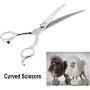 Dog Grooming Scissors,Pet Grooming Scissors with Thinning,Straight,Curved Down Shears great for Groomers,Home Grooming and Groomer Beginners