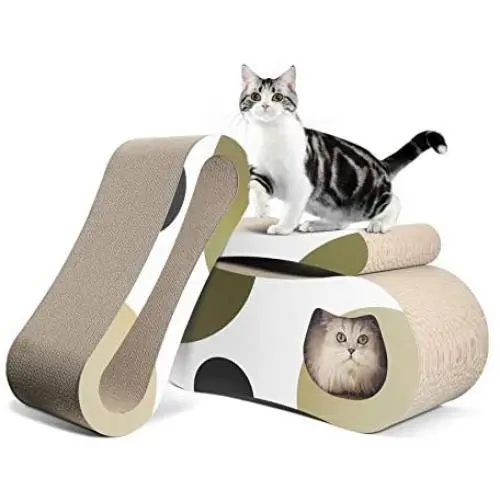 ComSaf Cat Scratcher Cardboard, 3 in 1 Scratching Lounge Bed, Corrugated Scratch Pad, Cat Training Toy for Large Cats and Kitten, Furniture Protection, Durable and Revisible ComSaf Cat Scratcher Cardboard, 3 in 1 Scratching Lounge Bed, Corrugated Scratch Pad, Cat Training Toy for Large Cats and Kitten, Furniture Protection, Durable and Revisible