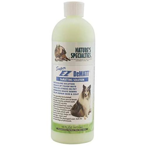 Natures Specialties Super EZ Dematt Dog Conditioner for Pets, Puppies Kittens, Skin Repair Dilutes 12:1 Made in USA Non-Toxic