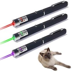 Quoiron Green Purple Red Cat Toys for Kitten Dogs 3Pcs, Interactive Kitten Toys,Pet Toy,Easy to Carry Tease Cat Sticks