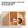 Hamster Pine Wood Chamber Hideout, Multi-Chamber Hamster House Maze - Small Pets House Habitats Decor for Hamster Mice Gerbils Mouse