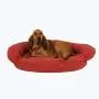 Carolina Pet Quilted Bolster Bed for Pets with Moisture Barrier Protection, Medium, Red
