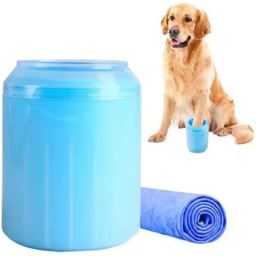 Lemcrvas Dog Paw Cleaner, 2-In-1 Dog Paw Washer Cup with Towel Portable Pet Muddy Paw Cleaner Pet Cleaning Brush Feet Cleaner for Dog & Cat Grooming Non-toxic Blue Lemcrvas Dog Paw Cleaner, 2-In-1 Dog Paw Washer Cup with Towel Portable Pet Muddy Paw Cleaner Pet Cleaning Brush Feet Cleaner for Dog & Cat Grooming Non-toxic Blue