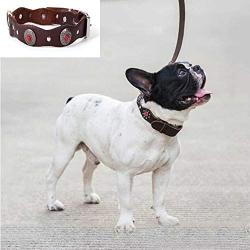 Pet Toys Great Vintage Ethnic Style Genuine Leather Pet Waved Diamond Collar, Specification: 520x25mm(Green) (Color : Red)