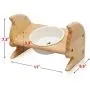 SCOGKATT CS Premium Elevated Cats and Dog Feeder, Single Bowl Raised Stand with Ceramic Bowl Included. Made from Natural Rubber Wood Perfect for Small Cats and Dogs SCOGKATT CS Premium Elevated Cats and Dog Feeder, Single Bowl Raised Stand with Ceramic Bowl Included. Made from Natural Rubber Wood Perfect for Small Cats and Dogs