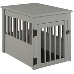 BarkWood Pet Crate End Table - Grey Finish