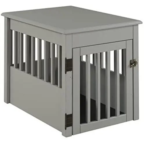 BarkWood Pet Crate End Table - Grey Finish BarkWood Pet Crate End Table - Grey Finish