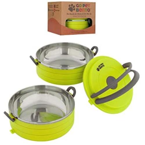 Healthy Human Portable Dog & Pet Travel Bowls with Lid - Human Grade Stainless Steel - Ideal for Food & Water - 3 Sizes & 3 Colors