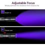UV Flashlight Pen, LED 395nm Ultraviolet Flashlight, Zoomable Blacklight Flashlight IP54 Waterproof Detector for Pet Urine, Cat Dog Stains, Bed Bug, Household Wardrobe Toilet - 2 Pack