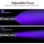 UV Flashlight Pen, LED 395nm Ultraviolet Flashlight, Zoomable Blacklight Flashlight IP54 Waterproof Detector for Pet Urine, Cat Dog Stains, Bed Bug, Household Wardrobe Toilet - 2 Pack