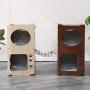 FVANF Wooden Cat House, Cat Condo with Hammock, Stackable, Cat Cube Room, Splicing Cat Climbing Combination, Cute Pet Cat Bed with Soft Cushions