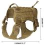 Tylu Tactical Dog Harness Military Dog Working Dog Vest Adjustable Training Vest No-Pull Front Leash Clip Wear-Resisting K9 Harness with Handle & Metal Buckle for Outdoor Patrol Training Hunting