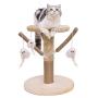 Famgizmo Cat Tree | Sisal Scratching Post | 35cm Stable Cat Tower | Dangling Toys | for Playing Relax & Sleep | Cat Furniture | Climbing Tower | Kitten Activity Centre | Beige