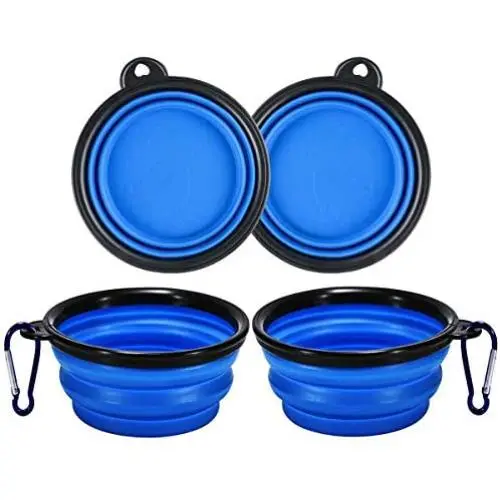 N / A Collapsible Dog Bowl, 2 Pack Collapsible Dog Water Bowls for Dogs Cats, Portable Pet Feeding Watering Dish for Outdoor Walking Traveling with 2 Carabiner N / A Collapsible Dog Bowl, 2 Pack Collapsible Dog Water Bowls for Dogs Cats, Portable Pet Feeding Watering Dish for Outdoor Walking Traveling with 2 Carabiner