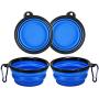 N / A Collapsible Dog Bowl, 2 Pack Collapsible Dog Water Bowls for Dogs Cats, Portable Pet Feeding Watering Dish for Outdoor Walking Traveling with 2 Carabiner