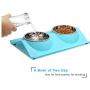 UPSKY Double Dog Cat Bowls and Replacement Stainless Steel Dog Cat Bowl, Pet Feeding Station for Small Dogs and Cats,12oz