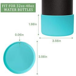 Supkiir Water Bottle Boot, 5 Pieces 32oz-40oz Silicone Sleeve Protective Anti-Slip Bottom Cover Pet Feeding Bowl for Dog Cat