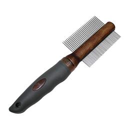 Dog Combs for Grooming, Double-Sided Deshedding Comb for Cats & Dogs, Pet Dematting Comb for Removing Matted Fur, Knots & Tangles, Lotus Wood