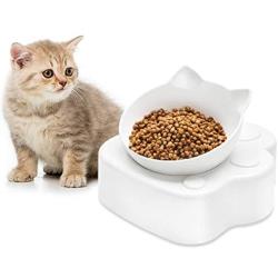 Legendog Elevated Cat Bowl: Cat Bowls Cat Food Bowls Cat Water Bowl 0-15°Adjustable Cat Bowl with Stress-Free for Kitten/Cat